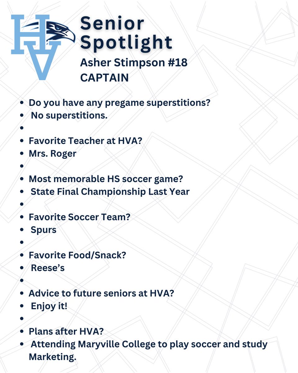 HVA_boyssoccer's tweet image. 📸 SENIOR SPOTLIGHT 📸

Asher Stimson #18 - Captain 

#senior #classof2026 #HawksSoccer 

@HVAAthletics @hvahawkeye @hvastudentsect @hva_boyssoccer @jwiggsphoto @asherkade