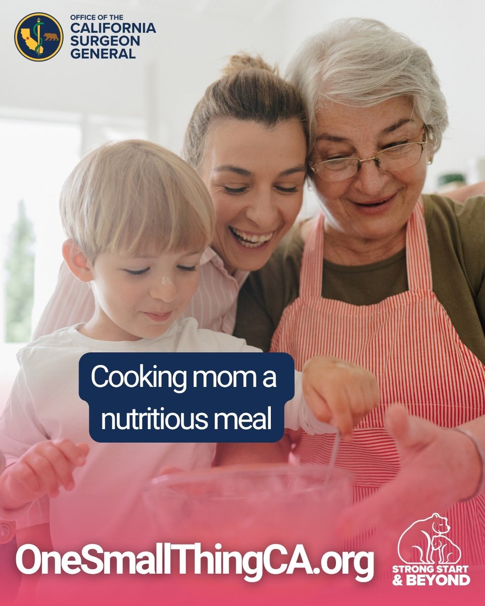 CA_OSG's tweet image. One small act of kindness can help a new mom be seen &amp;amp; supported during on the most challenging periods of their lives. 🩷

What's your one small thing to support a new mom in your life?

Learn more at OneSmallThingCA.org. #StrongStartAndBeyond #MaternalHealth #Postpartum