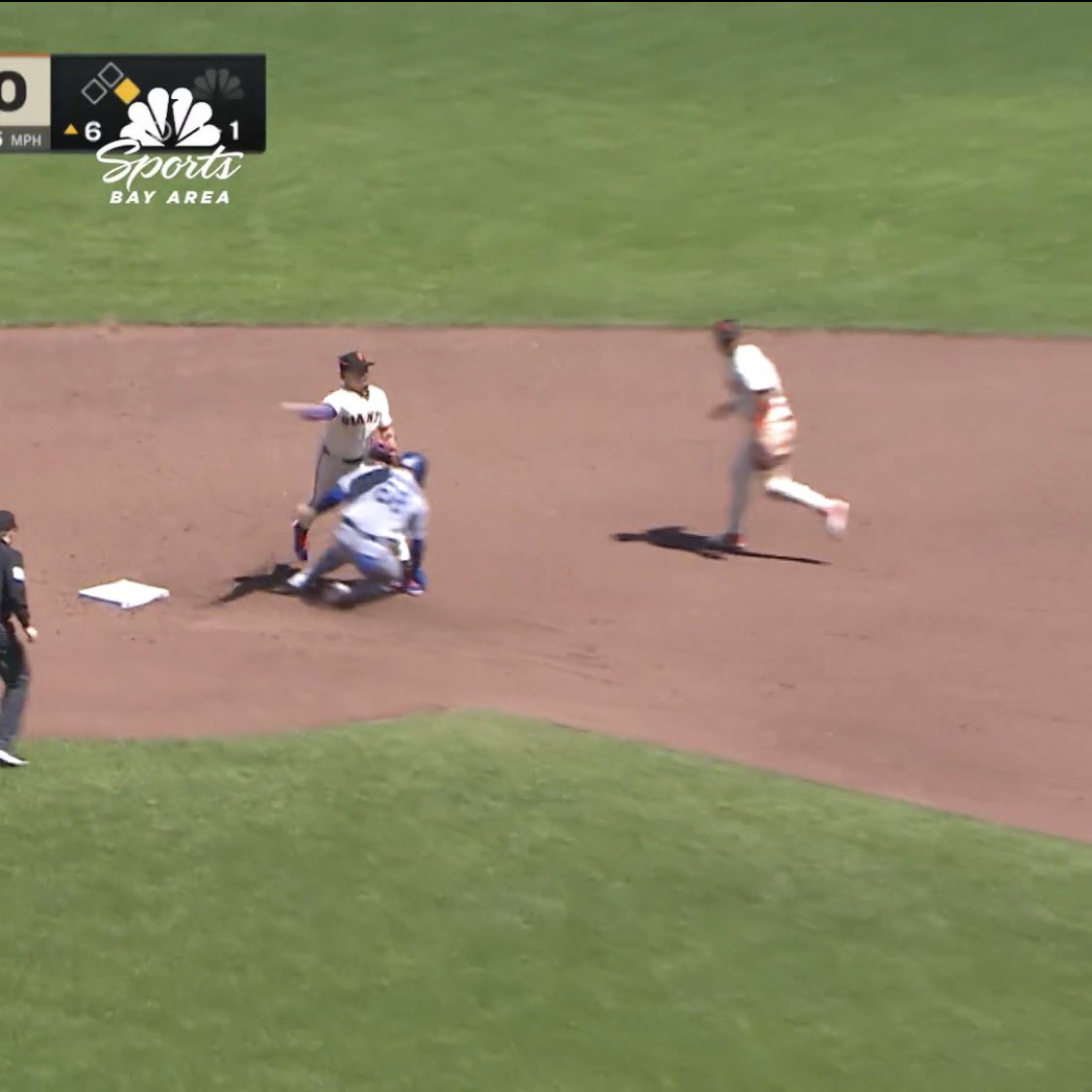 BayAreaBattery's tweet photo. @NBCSGiants “You’re just soft” says the low IQ Dodgers fans as their bum back up slides out of the baseline trying to take out Adames https://t.co/MiiBT66fmy