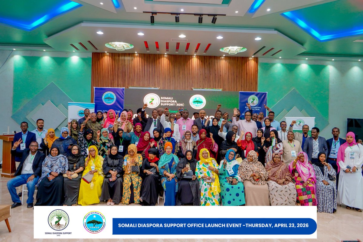 SdsSomalia's tweet photo. Somali Diaspora Support (SDS) Office officially launched at @SONSA_NSA Headquarters in Mogadishu 🇸🇴
A key step in supporting diaspora return, reintegration, and impact.
This is just the beginning.
#SDS #SomaliDiaspora #Mogadishu #SONSA https://t.co/AY37nozMUV