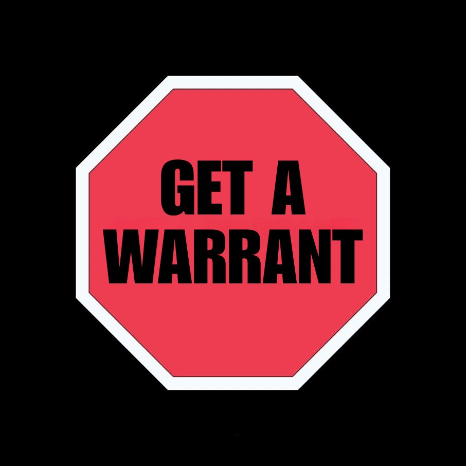 GET A WARRANT tweet media