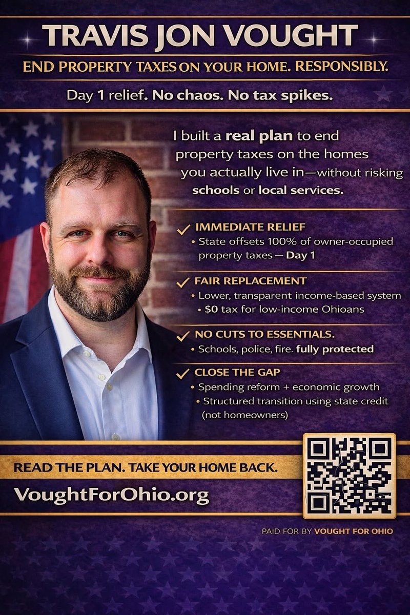 TravisJonVought's tweet photo. I’m Running for Governor of Ohio. Help make real change in Ohio at https://t.co/wGX1a1BmKK https://t.co/4REjiCanDD