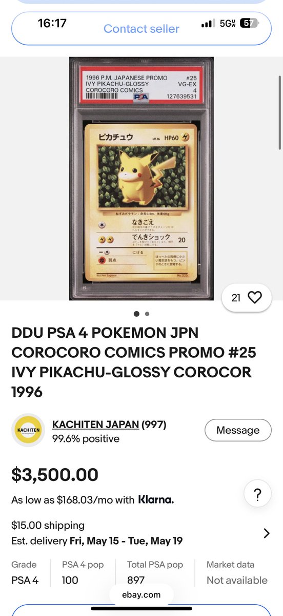 REXA333's tweet photo. @rarefinds Negative. Reasoning is that they will miss on $1000 by selling it to me. But they stated out of stock or damaged on EBay https://t.co/SDB7XILgVv