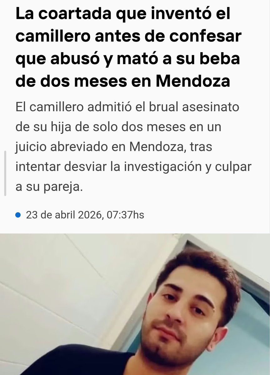 Que se sepa el nombre de este psicópata, pederasta, infanticida, misógino, que luego de violar y matar a su hija de 2 meses intentó culpar a la madre. GUSTAVO ARIEL OLGUÍN. Si hubiese sido una mujer estarían colgados todos como garrapatas de este caso.