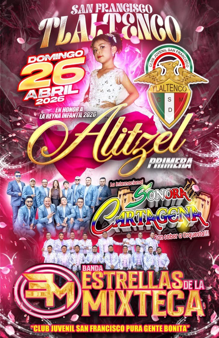 Carnaval_SFT's tweet photo. ‼️INVITACIÓN‼️

🎉 Celebremos juntos 🎉

👑Alitzel 1ra👑 Reina Infantil 2026

🟣Comparsa "Club Juvenil San Francisco Tlaltenco"

🤩🎊Con mucho entusiasmo y felicidad vivamos este momento tan icónico🎊🤩

📅Domingo 26 de Abril

‼️ Gran Baile ‼️

🔥 Llegan 🔥 https://t.co/RQMg7wmISi