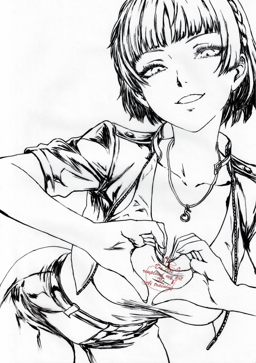 真の誕生日祝い絵。筆ペン画&線画無し版
#Persona5 