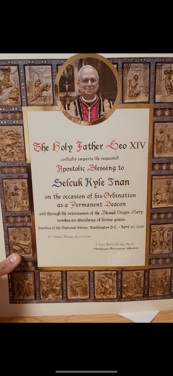 InanKyle's tweet photo. Honored to receive the Apostolic Blessing on this sacred milestone 📜✍️

A moment of faith, responsibility, and lifelong commitment… moving forward with purpose and service. 

#Faith #ApostolicBlessing #Blessed #Purpose #Calling #Gratitude #Legacy #Honor #MissionDriven https://t.co/xZDn0TvyDa