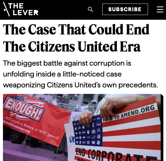 🚨In 2010, a lower court delivered the key ruling letting billionaires weaponize Citizens United.

Obama's DOJ declined to challenge that ruling, so it never went to the Supreme Court.

Only now is that lower court ruling being challenged - and plaintiffs just scored a huge win.