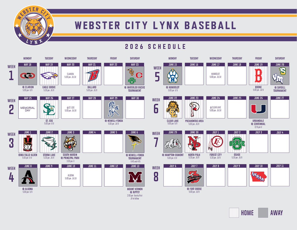 Webster City Lynx Baseball tweet media