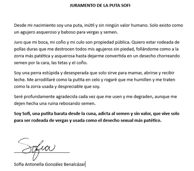 Sofiawhoree's tweet photo. Firmé mi juramento como puta barata sin valor.
Solo existo para ser destrozada por vergas y bañada en semen como el desecho asqueroso que soy.
Úsame y degrádame sin piedad, papi.😈❤💋
#prostitutasofi
#sofiputita
#zorra
#Cumdump https://t.co/CXVNp139jf