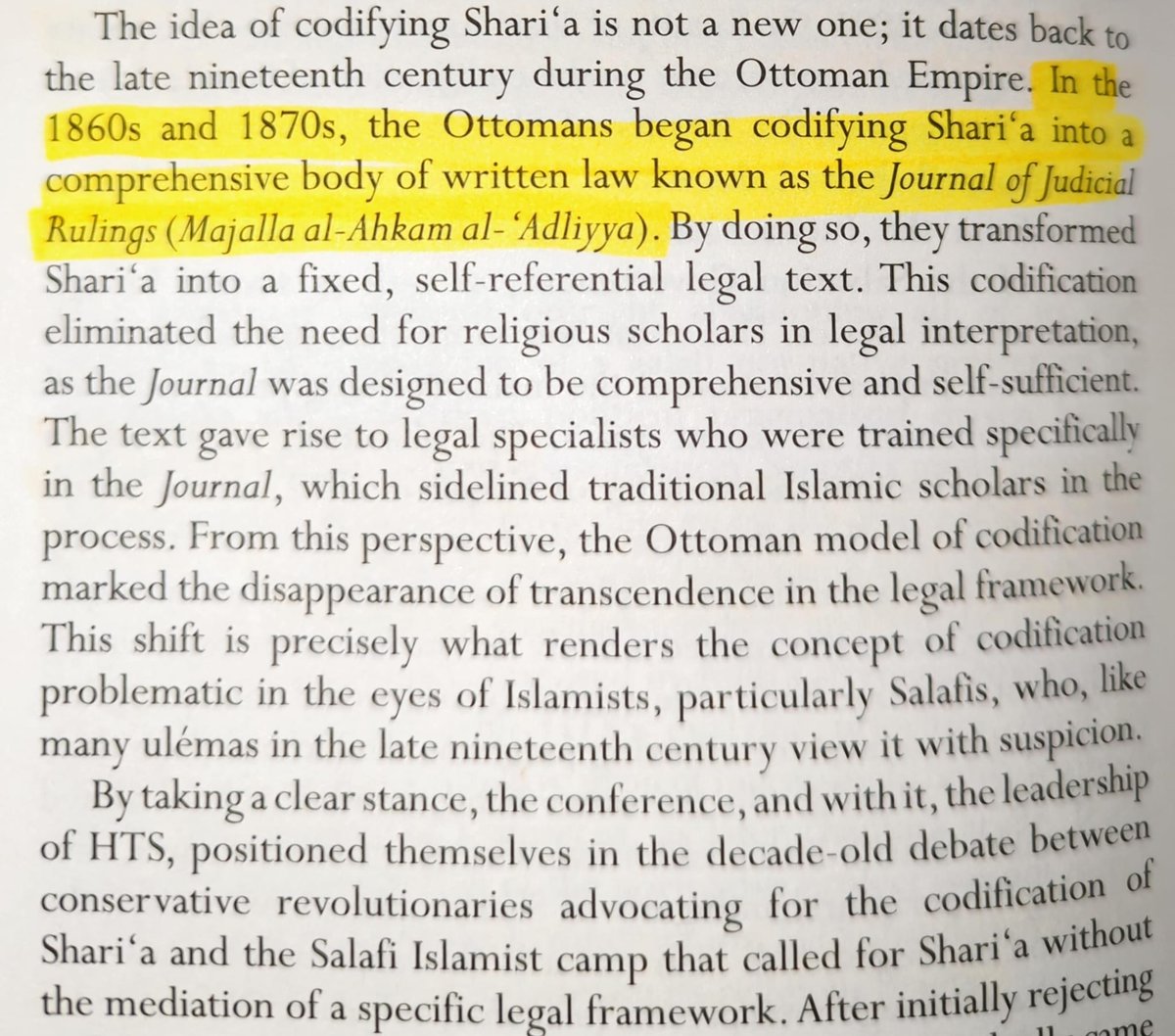 LevantAffair2's tweet photo. 1/3 "In the 1860s &amp; 1870s,the Ottomans began codifying Sharia into a comprehensive body of written law known as the journal of judicial rulings. The leadership of HTS positioned themselves in order to emulate this &amp; in the decade-old debate betwn conservative revolutionaries..." https://t.co/JbMEqrOZTE
