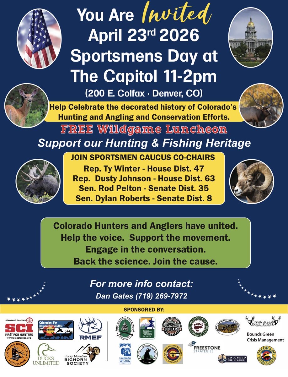 KirkmeyerforGov's tweet image. Colorado’s sportsmen and women showed up today. 

Proud to stand with hunters, anglers, and conservationists at Sportsmen’s Day at the Capitol. . . the people who understand stewardship, science, and protecting Colorado’s outdoor heritage.

#ItsTime