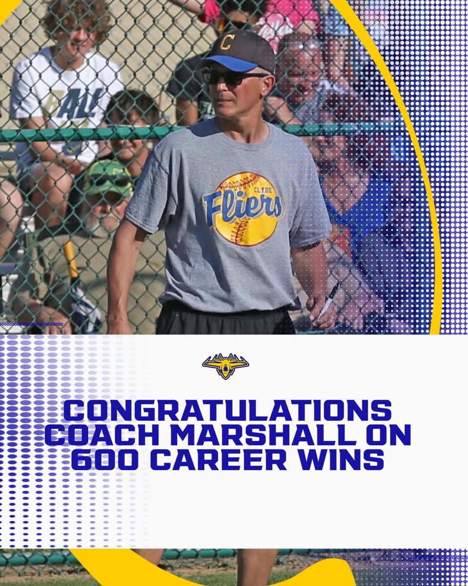 JoshuaMorgret's tweet photo. HS SOFTBALL: Clyde coach Marc Marshall won his 600th game as head coach tonight, an 18-3 win over Norwalk. @RegisterSports https://t.co/5iQhfJfsXy