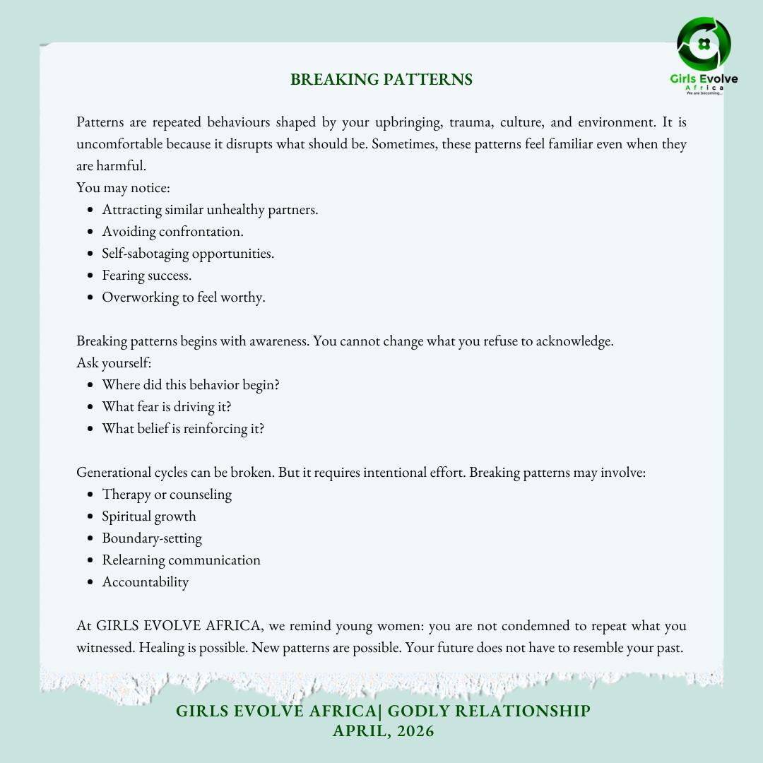 IfeoluwaHannah4's tweet photo. It's our relationship week in Girls Evolve Africa 🌍 and here is what we have for you, 😍❤️‍🔥💚.

#articlefriday #godlyrelationship #breakingpatterns #girlsevolveafrica https://t.co/VYNaoTAPx7