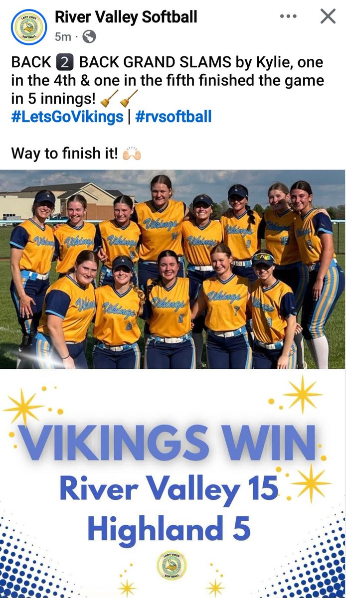 BKsBiggestFan's tweet photo. Big Bomb Alert! 💣 🥎 💣 🥎
BK got a Grand Slam in the 4th to extend their lead.
Then in the 5th,  another Grand Slam to walk it off!!! All while pitching against a tough 2nd place team in our conference. 
LET'S GO @KylieEastep 
@HCChargers @MiamiOH_SB @HerdSB @BallStateSB https://t.co/wpGS3oyXLZ