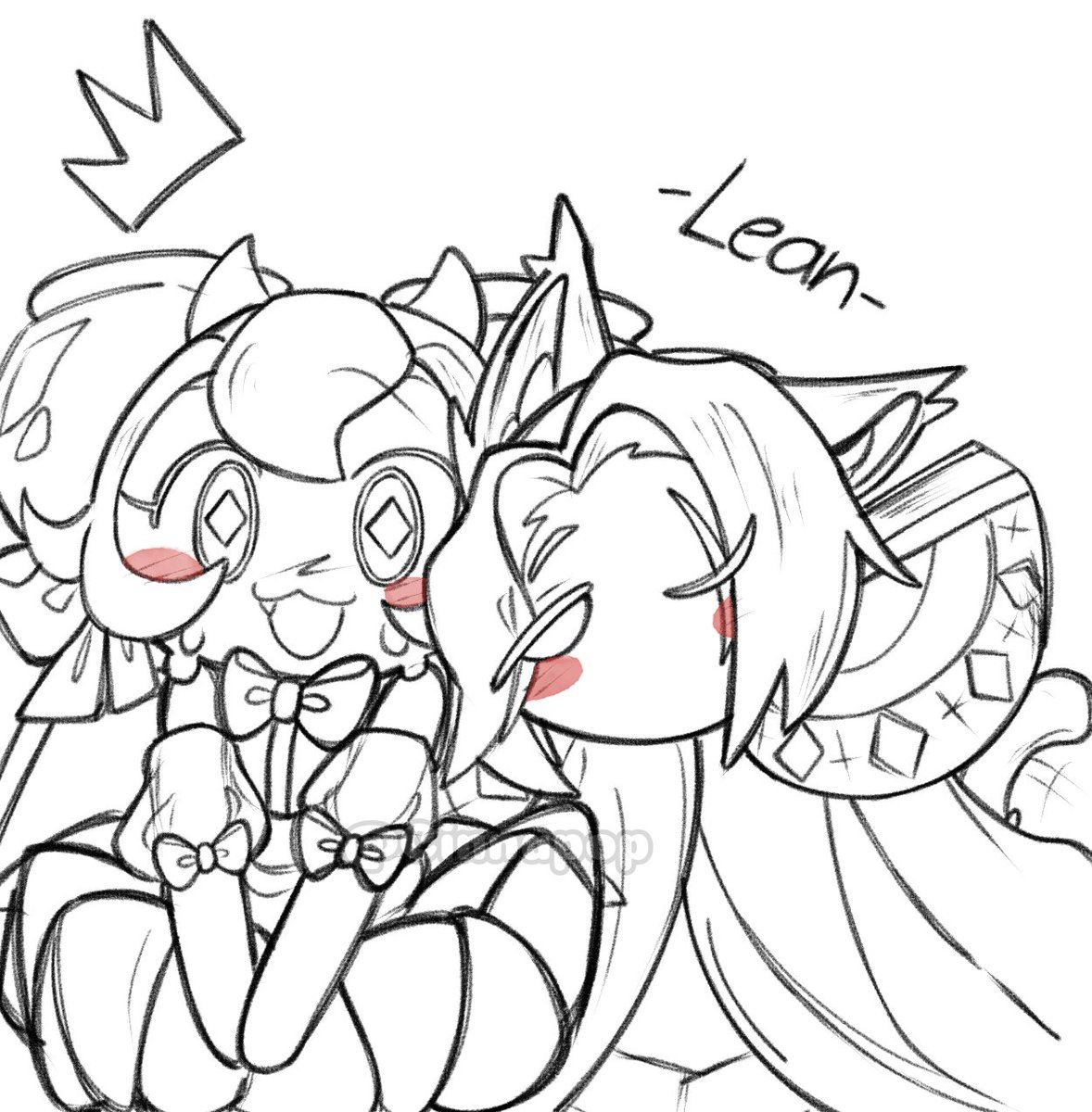 He's trying to be affectionate. 

Her knight in shining armor. 
#cookierunkingdom #candyapplecookie #darkchocookie #cookierun