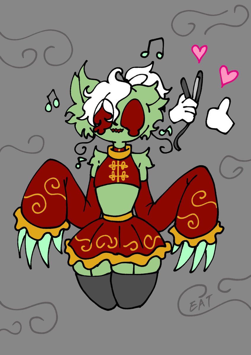 新しい服😺💚
#ケモノ 
#ケモノイラスト