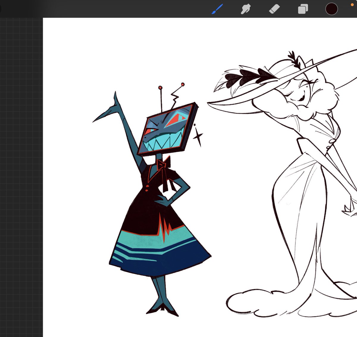 Doodle break! Been thinking about The Marvelous Mrs. Maisel lol. 
#Vox