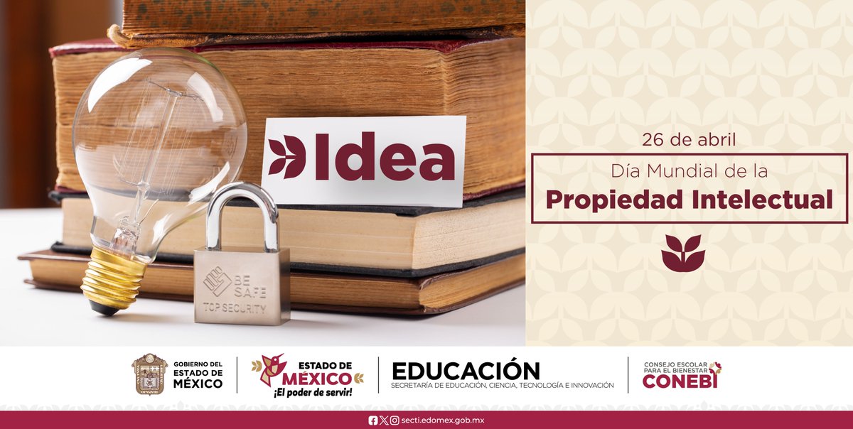 CONEBIedomex's tweet image. El #DíaMundialDeLaPropiedadIntelectual 💡📖 nos sensibiliza sobre los derechos de propiedad intelectual, como patentes, marcas, diseños industriales ⚙ y derechos de autor, pues fomentan la innovación tecnológica, la creatividad artística y el desarrollo económico🏅.
#SomosCONEBI
