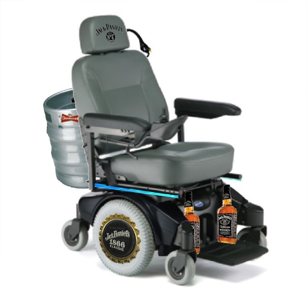 FuscoGiovano's tweet image. Is this thing I photoshopped together legal in public LOL

#JackDaniels #Budweiser Electric #Wheelchair
