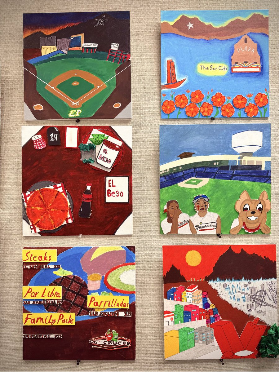 castsailmars's tweet photo. My Art 3 students’ “A Day in the Borderland” projects are up on my bulletin board. @SISD_FineArts @CMartin_EHS @Eastlake_HS_ @luismartinezMBA https://t.co/fQQiQ0ClTF