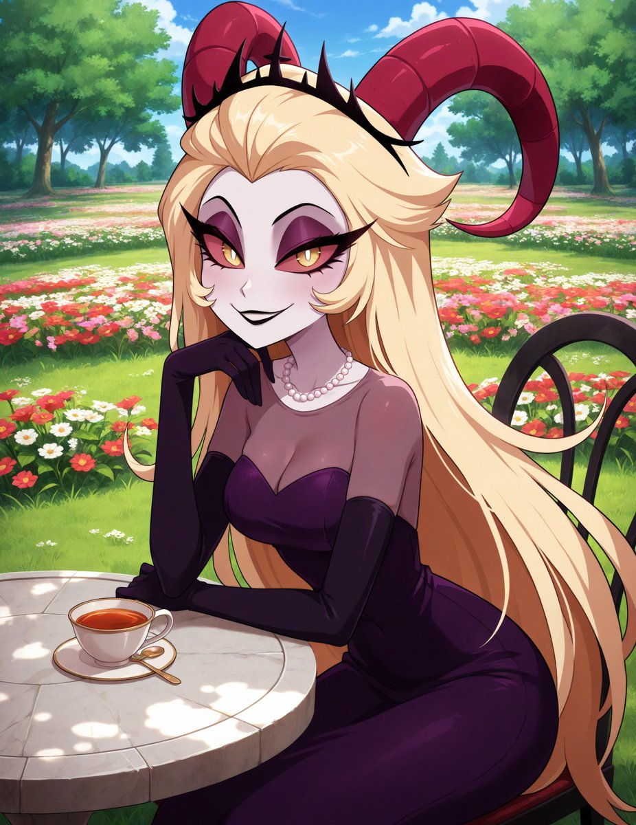Elryusam's tweet photo. #Lilith #HazbinHotel #Hellaverse #QueenOfHell #IAart #IAgenerated #request https://t.co/nt375HKo5Q