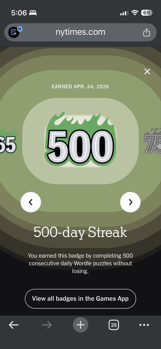 _joprasanth's tweet photo. 500 day streak on #Wordle 🤩 https://t.co/gnQEQXWklg
