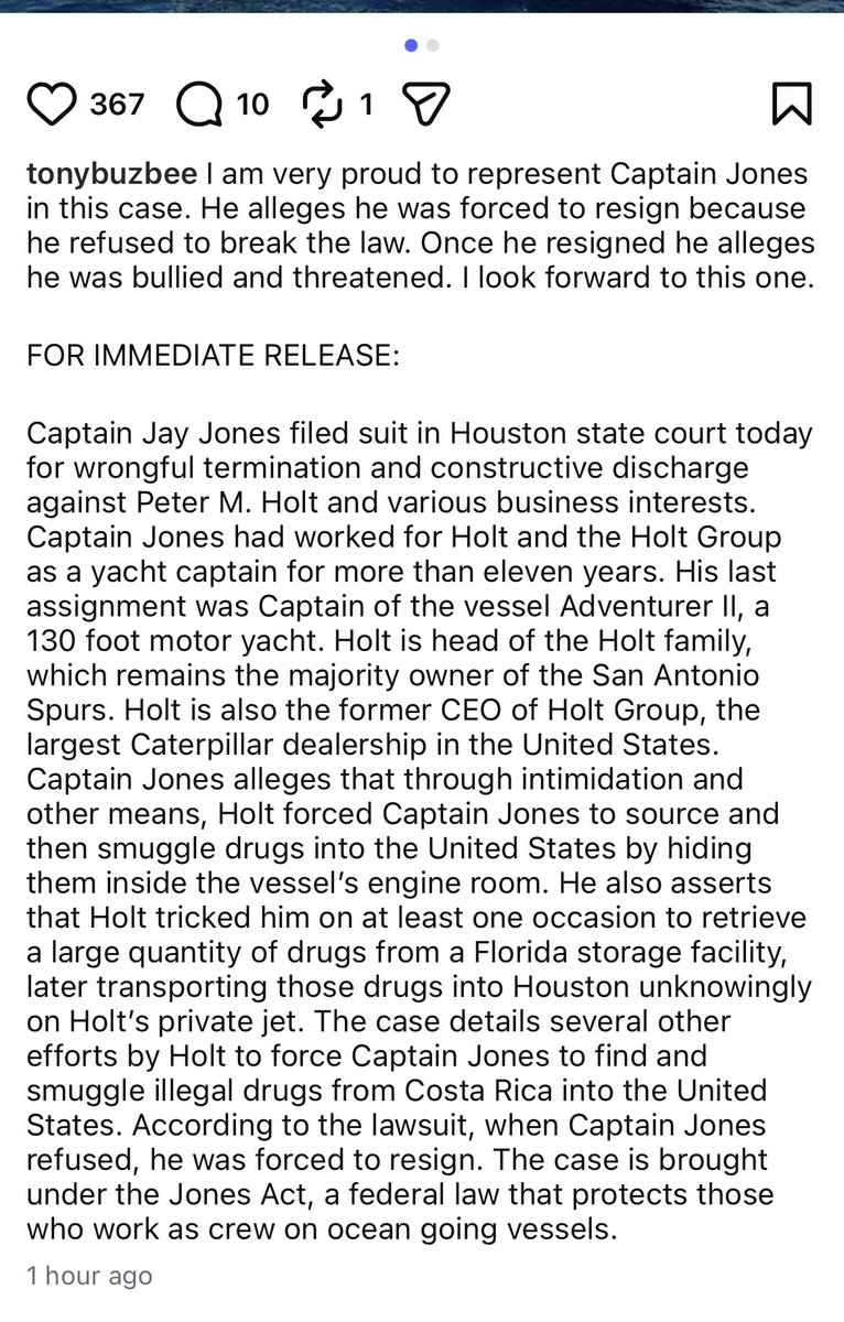 Another major lawsuit by <a href="/TonyBuzbee2/">Tony Buzbee</a> 

These allegations are serious👀. I see a can of worms opening from this.