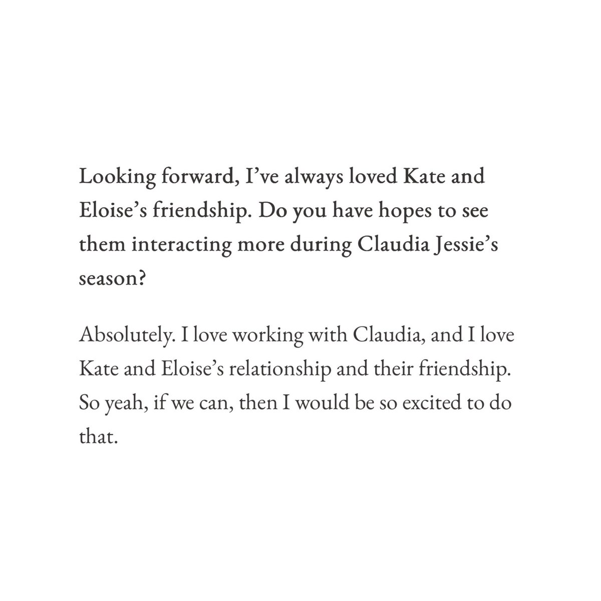 eloiseverse's tweet photo. Simone Ashley talking about Kate and Eloise's friendship in a recent Glamour interview. 💖 https://t.co/ciHQu1Ogl5