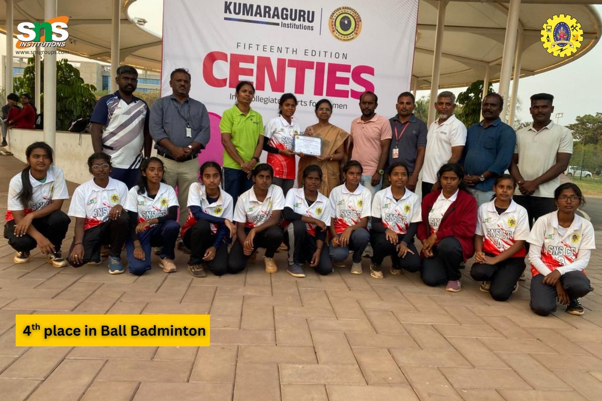 SNS Tech Women’s Ball Badminton Team secured 4th at 15th CENTIES, Kumaraguru College. Kudos to the team! 🏆
#snsinstitutions #BallBadminton #SportsAchievement