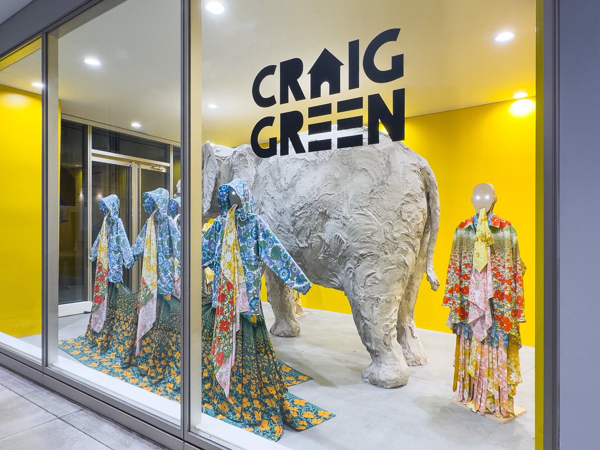 DSMGINZACDG's tweet photo. Craig Green Spring Summer 2026 collection with a special installation now available at Dover Street Market Ginza 1F Elephant Space from 27 March to 29 April. https://t.co/ZgaQsogOqq