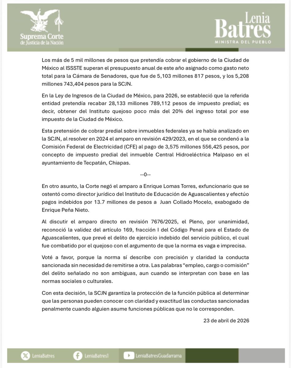 Lenia Batres tweet media