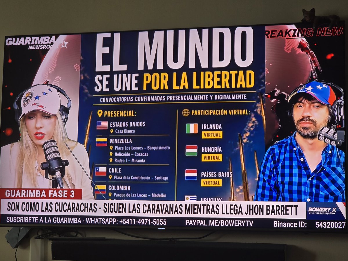 El mundo entero,presencial o virtual pero que se sepa de la injusticia de los presos políticos injustamente secuestrados. Todavía son más de 500,hay que liberarlos YA !!!
<a href="/GastonLevar/">Gaston Levar</a> <a href="/ChacoCma/">CHACO</a> <a href="/RepMariaSalazar/">Rep. María Elvira Salazar</a>