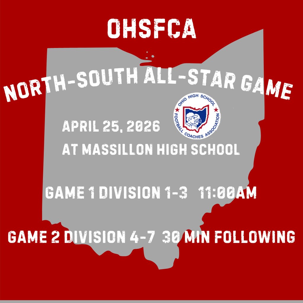 OHSFBMedia's tweet photo. This Saturday from Massillon Paul Brown Tiger Stadium. The @ohsfca 81st annual North-South Classic All-Star Game.

🎟: https://t.co/8YLcyfbO6x https://t.co/EEcEgRJEaE