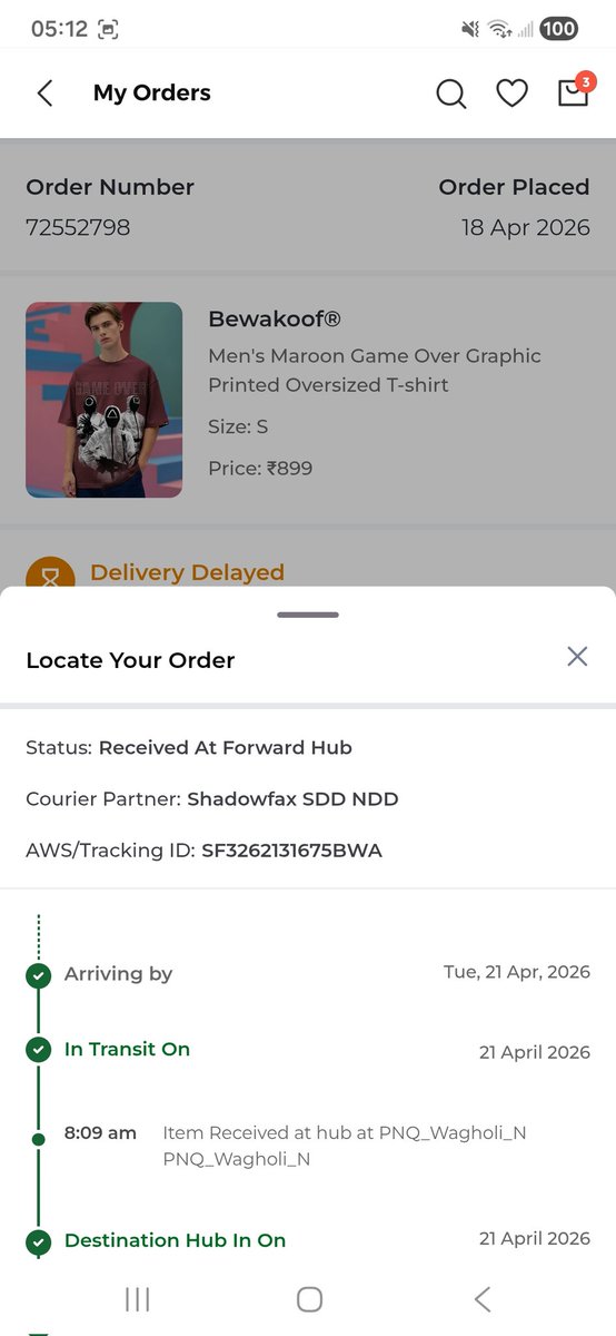 santanujoshi's tweet photo. @shadowfax_in @delhivery @bewakoof @thesouledstore the shadowfax is the worst delivery partner,requesting every one stop using their services, use @delhivery they are the best. @shadowfax_in chor hai and useless they are here to destroy the business. https://t.co/rFxG78JZr6