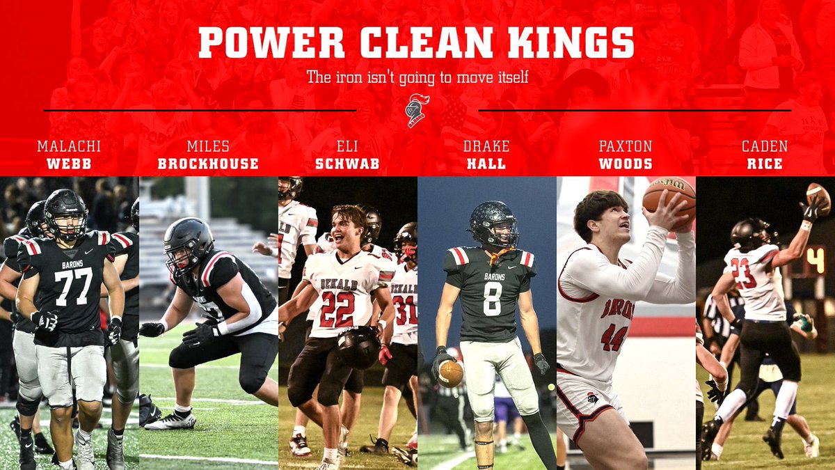 BaronFootball's tweet photo. What started out as a joke has now turned into something. All you can ask of an athlete is to compete. Your 6 power clean kings! For now…
Sports played in 25/26
@Malachi_Webb34 🏈🏀⚾️
@Milesbrockhouse 🏈⚾️
@SchwabEli2222 🏈🤼‍♂️
@DrakeHall2027 🏈⚾️
Woods 🏀
@gusballer0 🏈🏀🏃‍♂️ https://t.co/ybVPe396JP