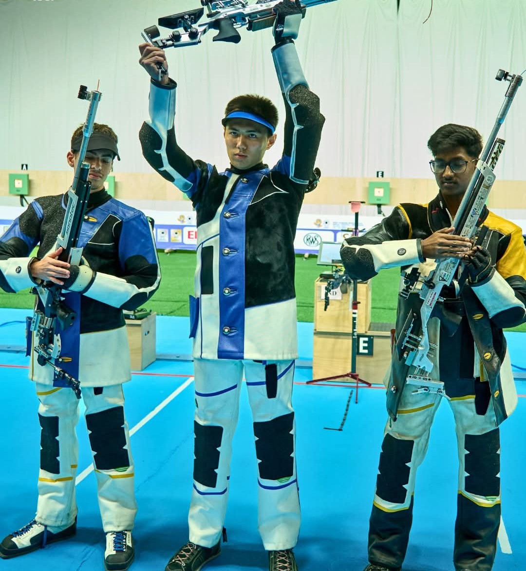CapapieSports's tweet photo. Congratulations to our #Capapie shooters for an outstanding performance in Men's 10m Air Rifle at the ISSF Junior World Cup in Cairo, Egypt.
๐ฅ Javohir Sokhibov ๐บ๐ฟ
๐ฅ Achilleas Sophocleous ๐จ๐พ
๐ฅ Naraen Suresh ๐ฎ๐ณ
A display of precision, focus, and consistency under pressure! ๐ช https://t.co/nGAy43BAiI