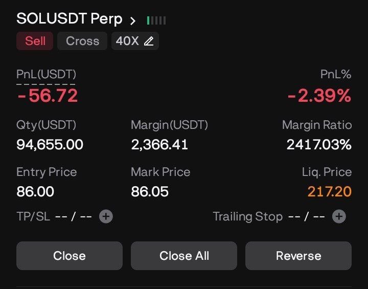 Pr0fitconscious's tweet image. $SOL/USDT

#SHORT

OPEN MARKET PRICE 

TP 85
TP 84

LEV 40X