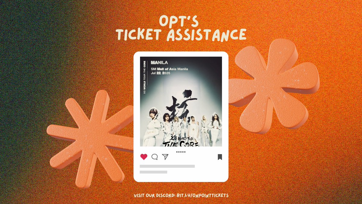 onpointticket's tweet photo. ����️ XG IN MANILA! – Let us secure your tickets!

Safe, trusted, and hassle-free.

✅ Tickets under your name & account
✅ Transparent, proven service
✅ Hundreds of happy clients

⚠️ Note: While we give 100% effort, tickets are not guaranteed as they depend on the official site's system.

DM us to be assisted!
Join our Discord: https://t.co/kLRC2kTmjR

#XG #ALPHAZ #XG_TheCoreAsiaTour #XG_TheCoreInManila2026
