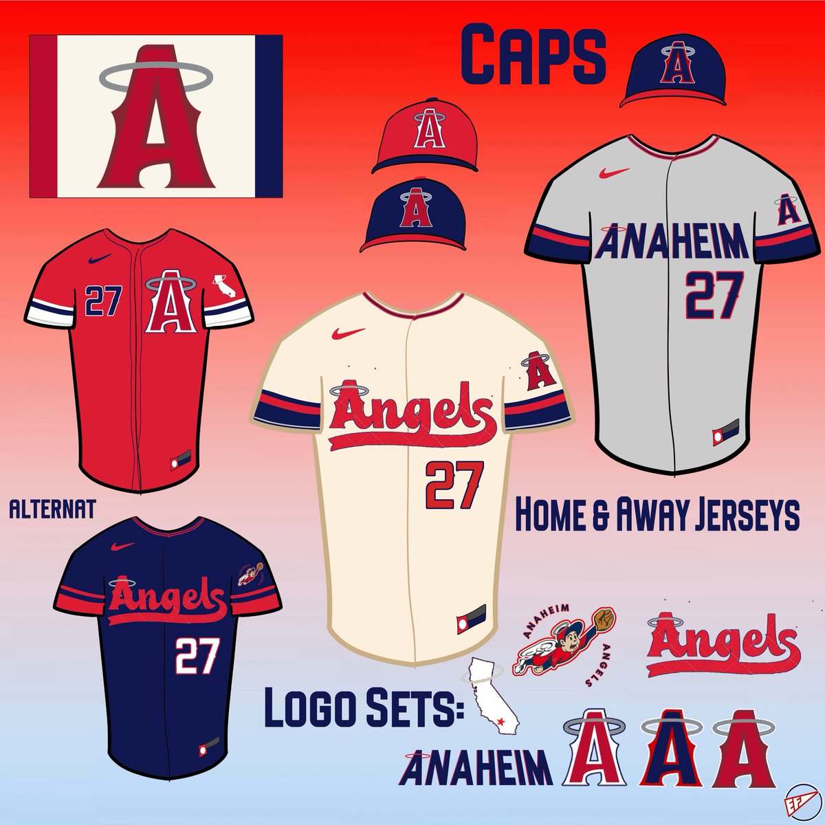 faughtelf97's tweet image. With the petition for the #Angels to be changed to “Anaheim”, I made this uniform concept of what I want to see: