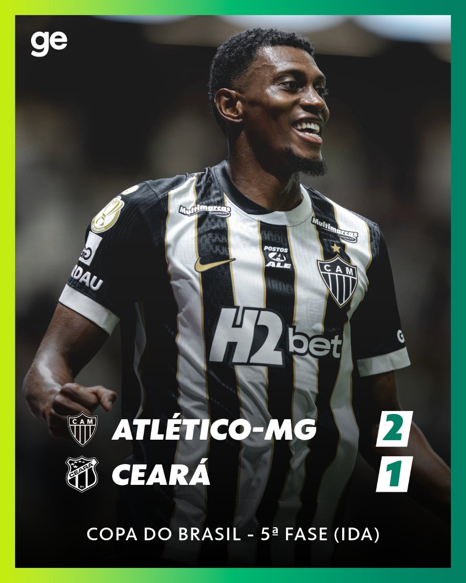 geglobo's tweet image. Atlético-MG vence o Ceará na Arena MRV e larga em vantagem na 5ª fase da Copa do Brasil. Cassierra e Renan Lodi marcaram os gols do Galo, enquanto Wendel Silva fez o do Vozão.

➡️ Veja como foi: glo.bo/48nCxC2
📸 Pedro Souza / Atlético

#futebol #atléticomg #ceará