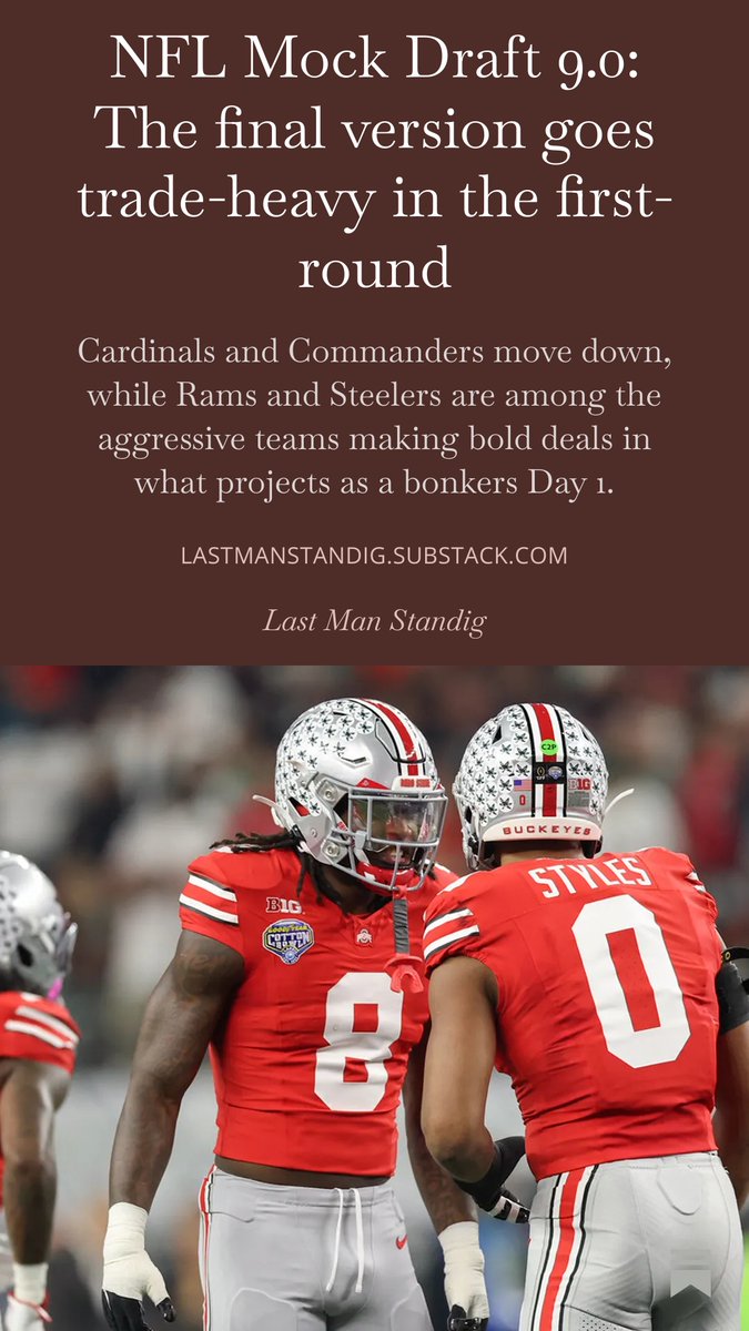 BenStandig's tweet photo. Get a look at my final 2026 NFL Mock Draft before the red pen starts crossing off the mistakes. 
https://t.co/uKOFTJGoVp https://t.co/QMMZWDBcJI