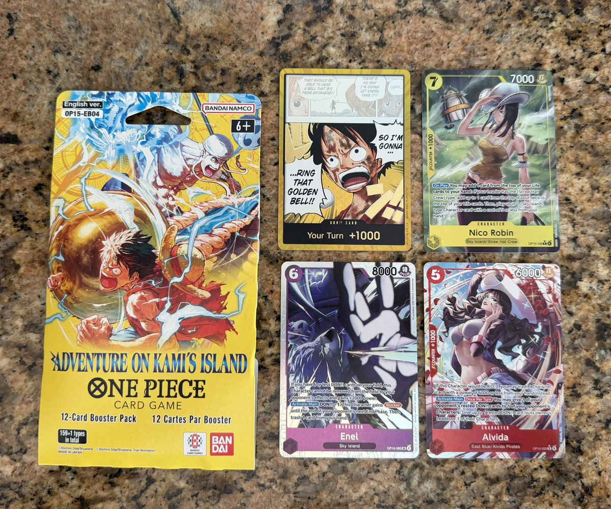 DisTrackers's tweet image. Here’s some of my pulls from the One Piece packs! Not too bad. Did you open any new packs?
.
#OnePiece #TradingCards #Collectibles #TCG