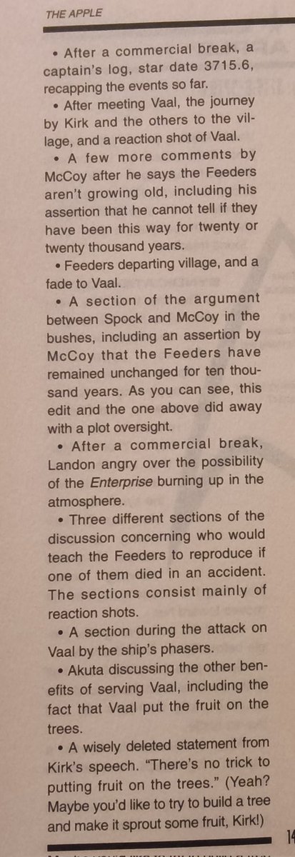 ScottimusPrime1's tweet photo. Syndication cuts circa 1994 #AllStarTrek #TOS #TheApple #NitpickersGuide https://t.co/uxbLe97oSd