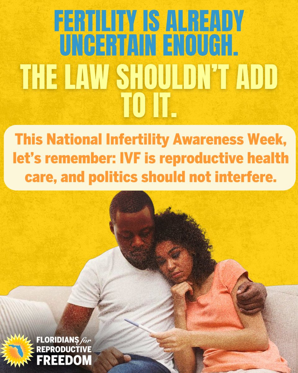 FLReproFreedom's tweet photo. Across party lines, people agree IVF matters. This National Infertility Awareness Week, we’re standing up for fertility care without political interference. https://t.co/jVTsHunrV2