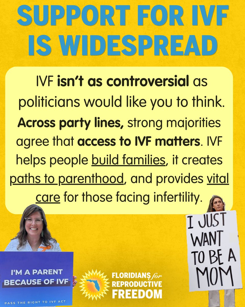 FLReproFreedom's tweet photo. Across party lines, people agree IVF matters. This National Infertility Awareness Week, we’re standing up for fertility care without political interference. https://t.co/jVTsHunrV2
