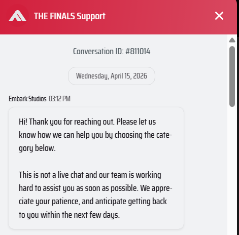 geeatso's tweet photo. @reachthefinals come on blud I'm still banned after over a week later for literally no reason and the support won't even reply 😭 https://t.co/AOIEbOO7J6