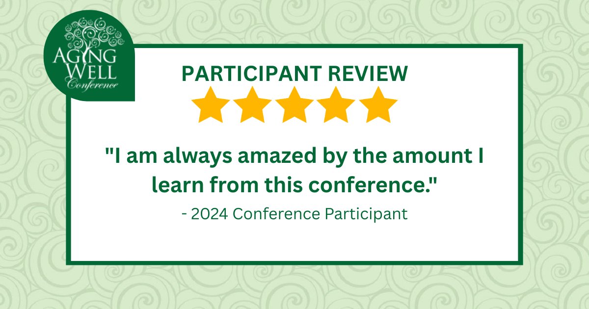 UWPContEd's tweet photo. “I am always amazed by the amount I learn from this conference.”
— 2024 Conference Participant
Join us on June 5th for the 35th Annual Aging Well Conference.  Register today at https://t.co/ddxyXDAb2E and see what everyone is talking about!  #uwparkside #agingwellconference https://t.co/pkFk31M9hJ