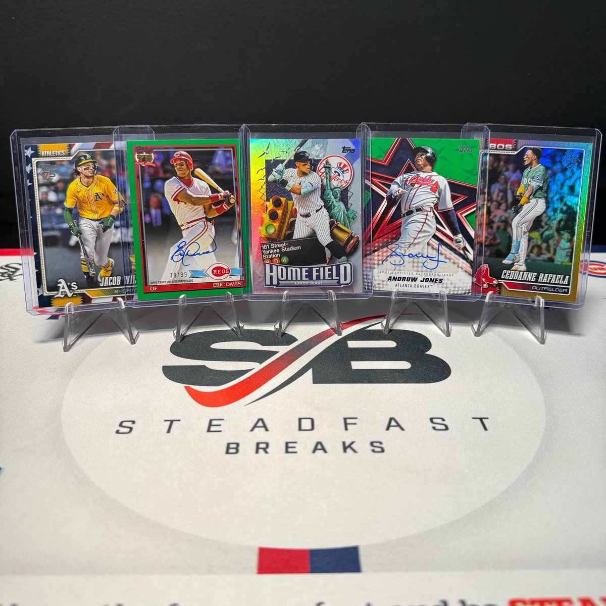 steadfastbreaks's tweet image. Series 1 continues to deliver straight 🔥hit our first home field advantage and it was of MVP Judge! And again hitting old school player auto and pulled our first Independence Day! #letsgo #monstermashmondays #steadfastbreaks