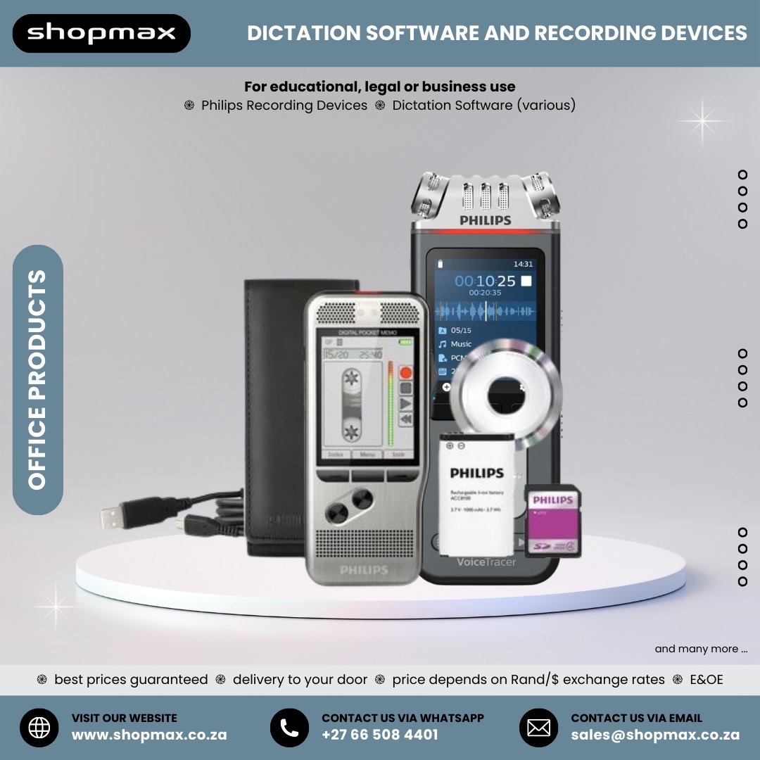 SHOPMAX6's tweet image. 🎙️ Capture every detail
✔️ Dictation software
✔️ Voice recording devices
👉 Request a quote:
shopmax.co.za/request_produc…
#ProductivityTools #Dictation #Shopmax